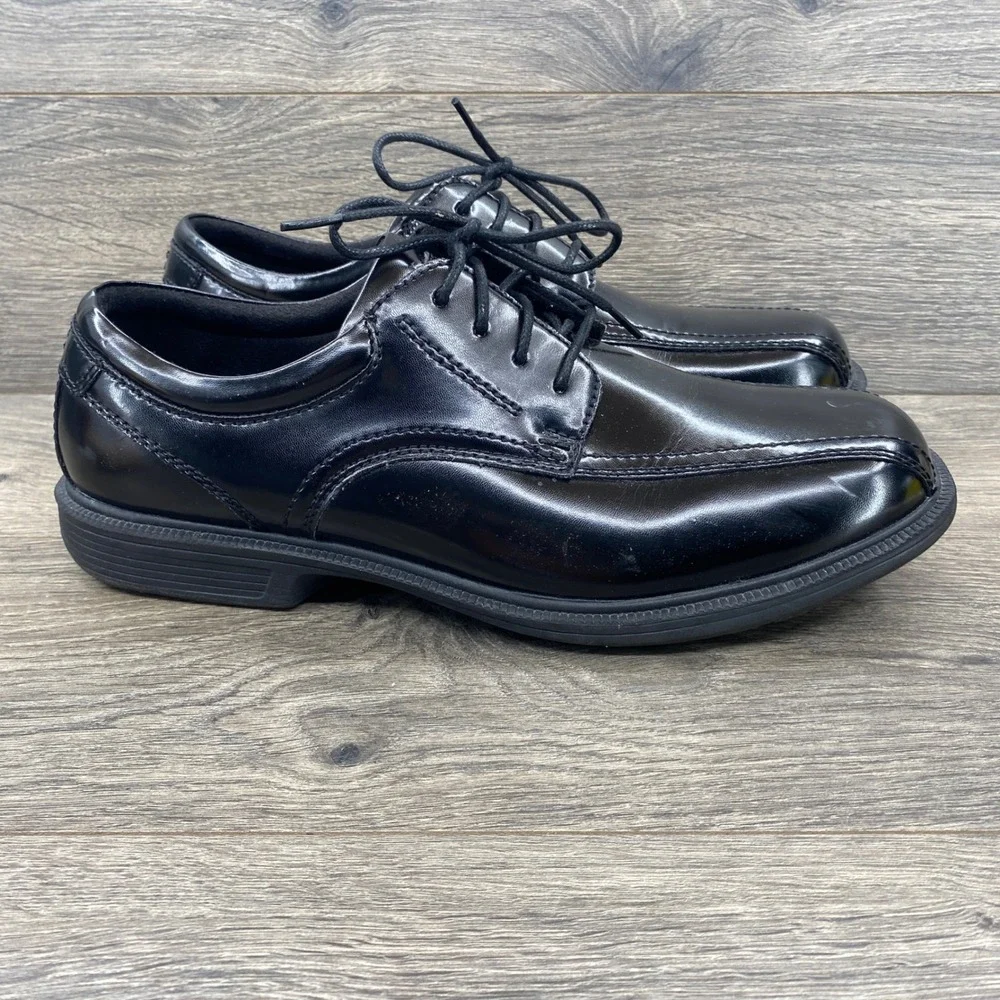 Nunn Bush Kore Oxford Shoes Mens 11.5 M Black Leather Slip Resistant 84356-001